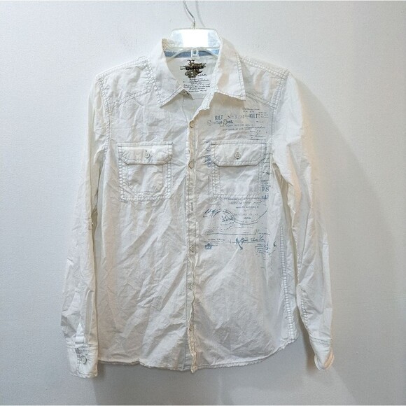 Epic Threads Long Sleeve Button Down Shirt Print Graphic Buttoned Elbows Mens XL - Picture 1 of 9